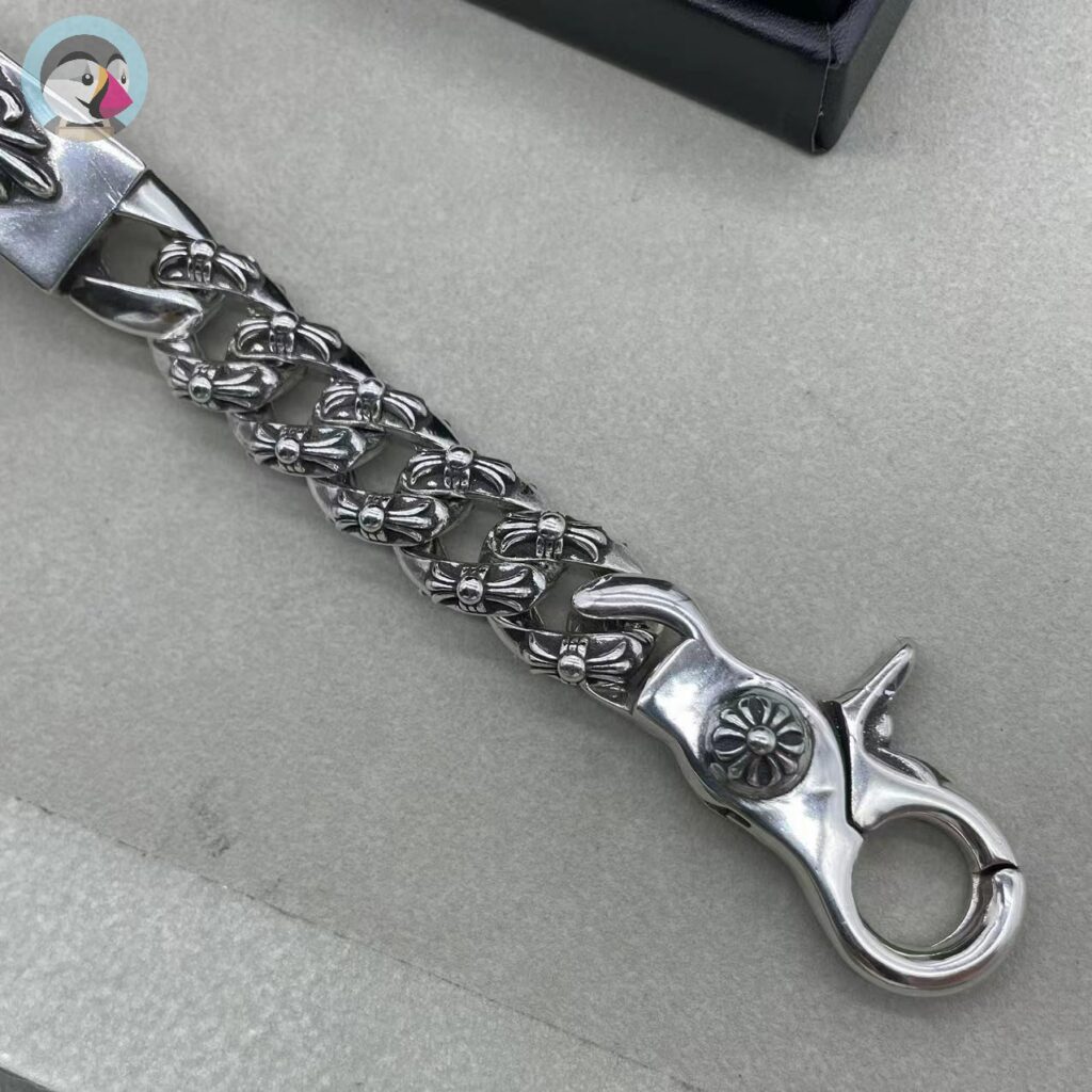 크롬하츠 플로러 크로스 팔찌 chrome hearts bracelet 발송전 고객확인컷 홍콩팩토리