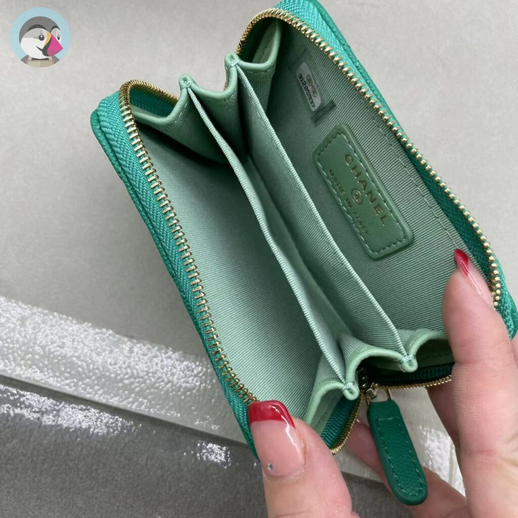샤넬 지퍼돌이 그린 동전지갑 발송전 고객확인컷 홍콩팩토리
