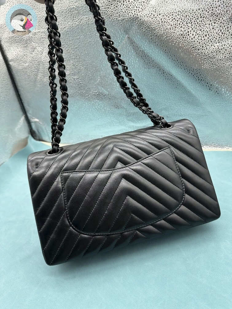 지존샵 샤넬 클래색 쉐브론 플랩백 램스킨 미듐 25CM 발송전 고객확인컷 홍콩팩토리