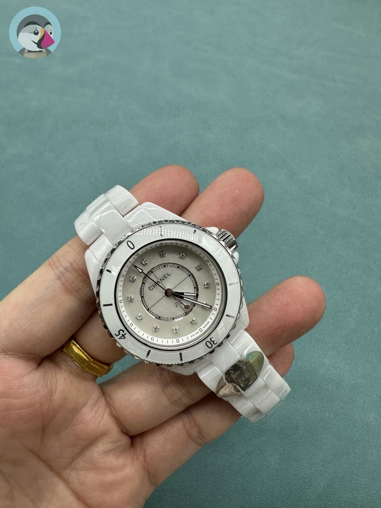 샤넬 J12 화이트 세라믹 다이아 33MM 시계 발송전 고객확인컷 홍콩팩토리