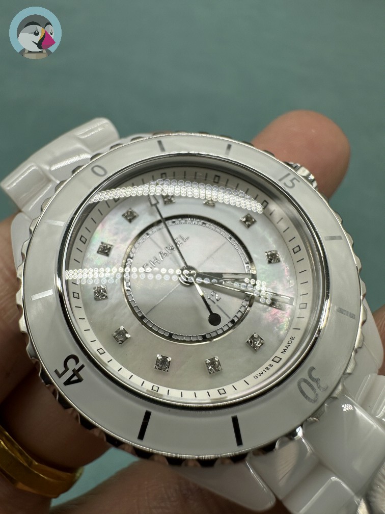 샤넬 J12 화이트 세라믹 다이아 33MM 시계 발송전 고객확인컷 홍콩팩토리
