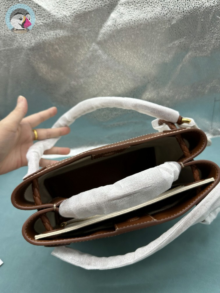 보테가베네타 스몰 안디아모 탑핸들 캔버스백 발송전 고객확인컷 홍콩팩토리