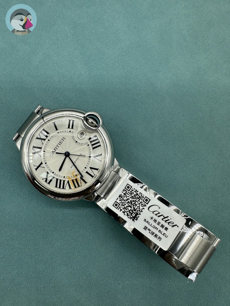 까르디에 발롱블루 42MM 오토매틱 스틸 시계 AF공장 발송전 고객확인컷 홍콩팩토리