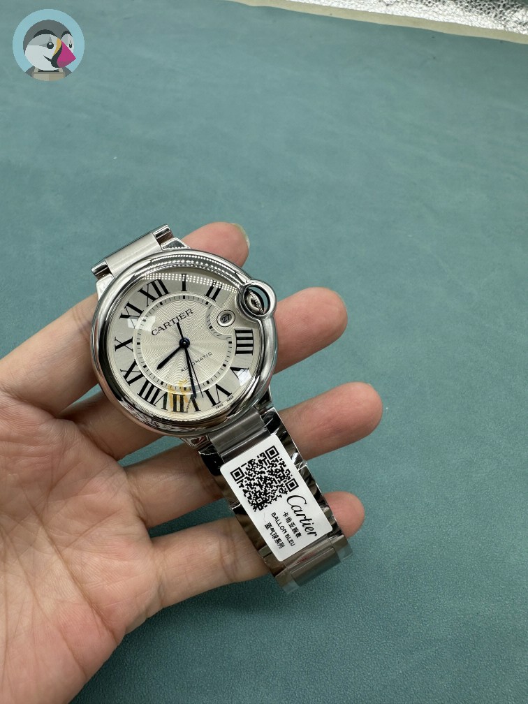 까르디에 발롱블루 42MM 오토매틱 스틸 시계 AF공장 발송전 고객확인컷 홍콩팩토리