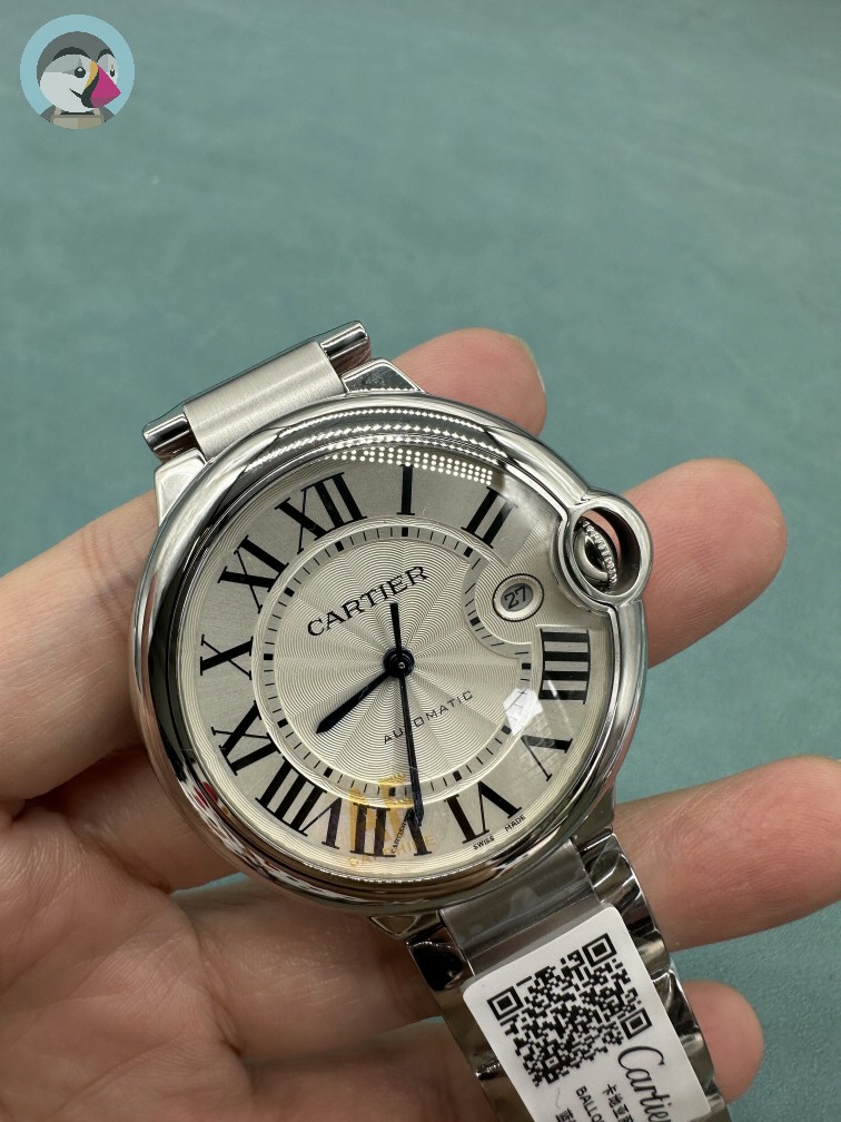 까르디에 발롱블루 42MM 오토매틱 스틸 시계 AF공장 발송전 고객확인컷 홍콩팩토리